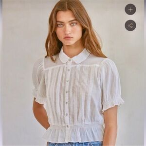 Women's White Button-Up Blouse